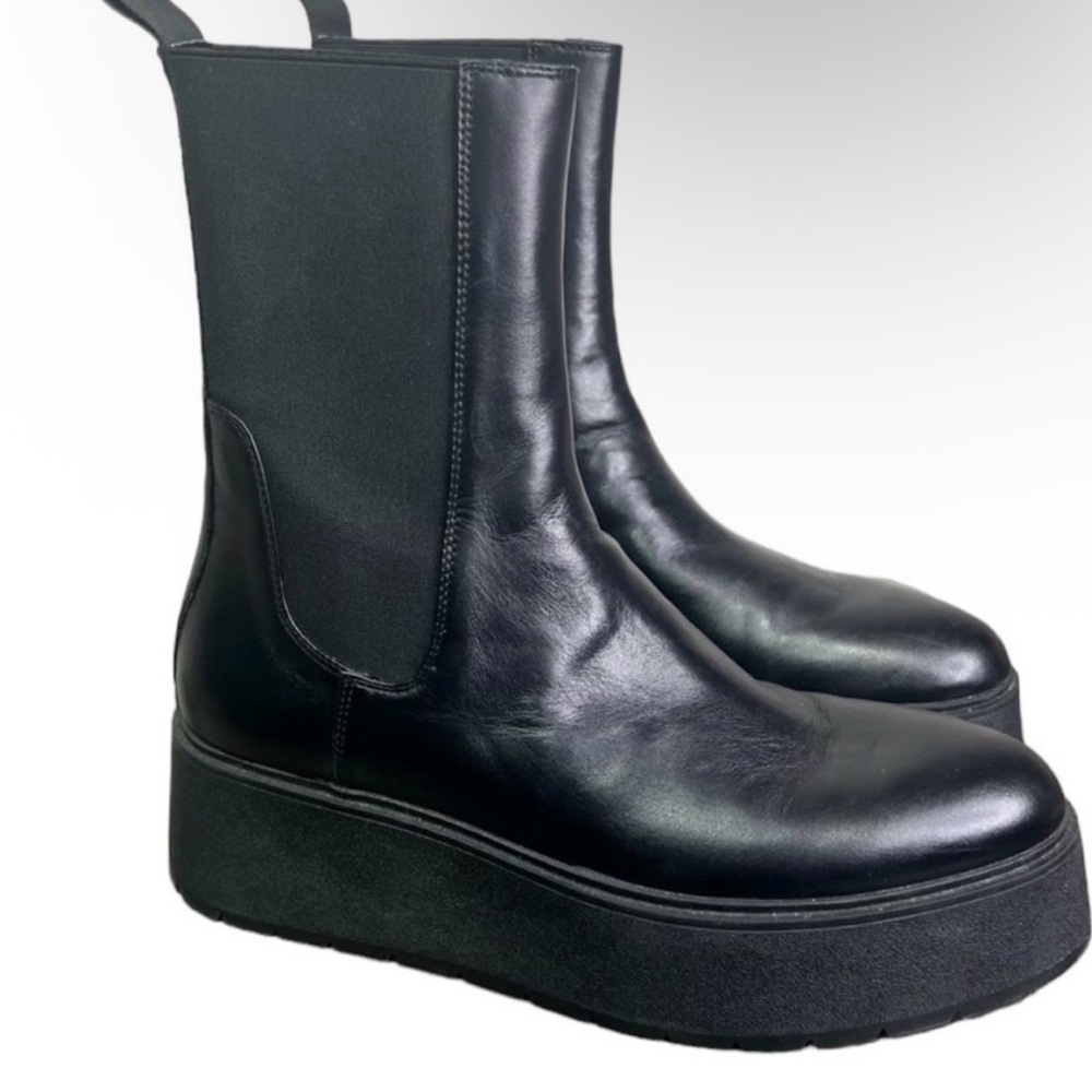 Zara Black Platform Ankle Boots